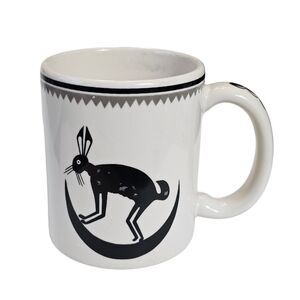 Ancient Mimbreno Indian Designs March Hare Rabbit in Crescent Moon Santa Fe Mug